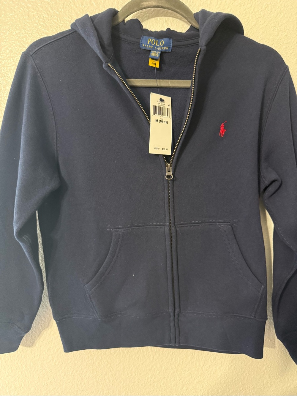 Polo by Ralph Lauren Kids Navy Zip Hoodie with Red Pony